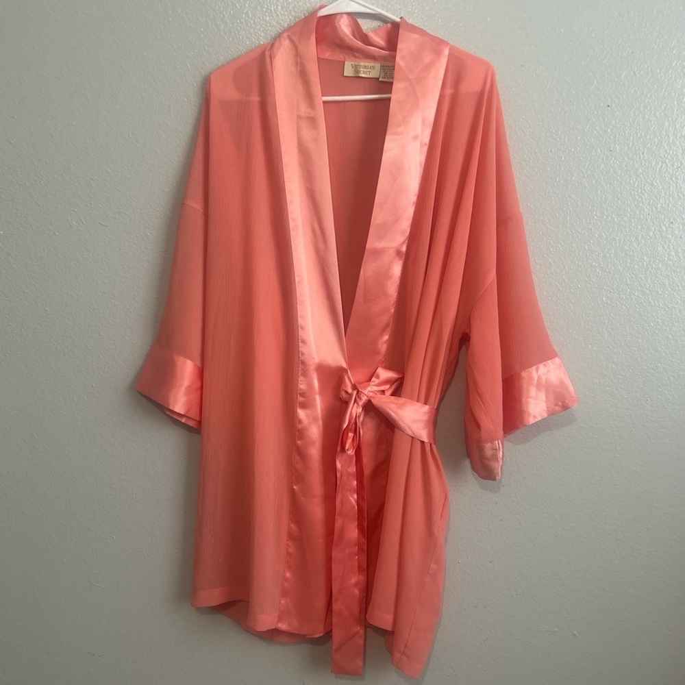 Victoria's Secret Coral Satin Robe